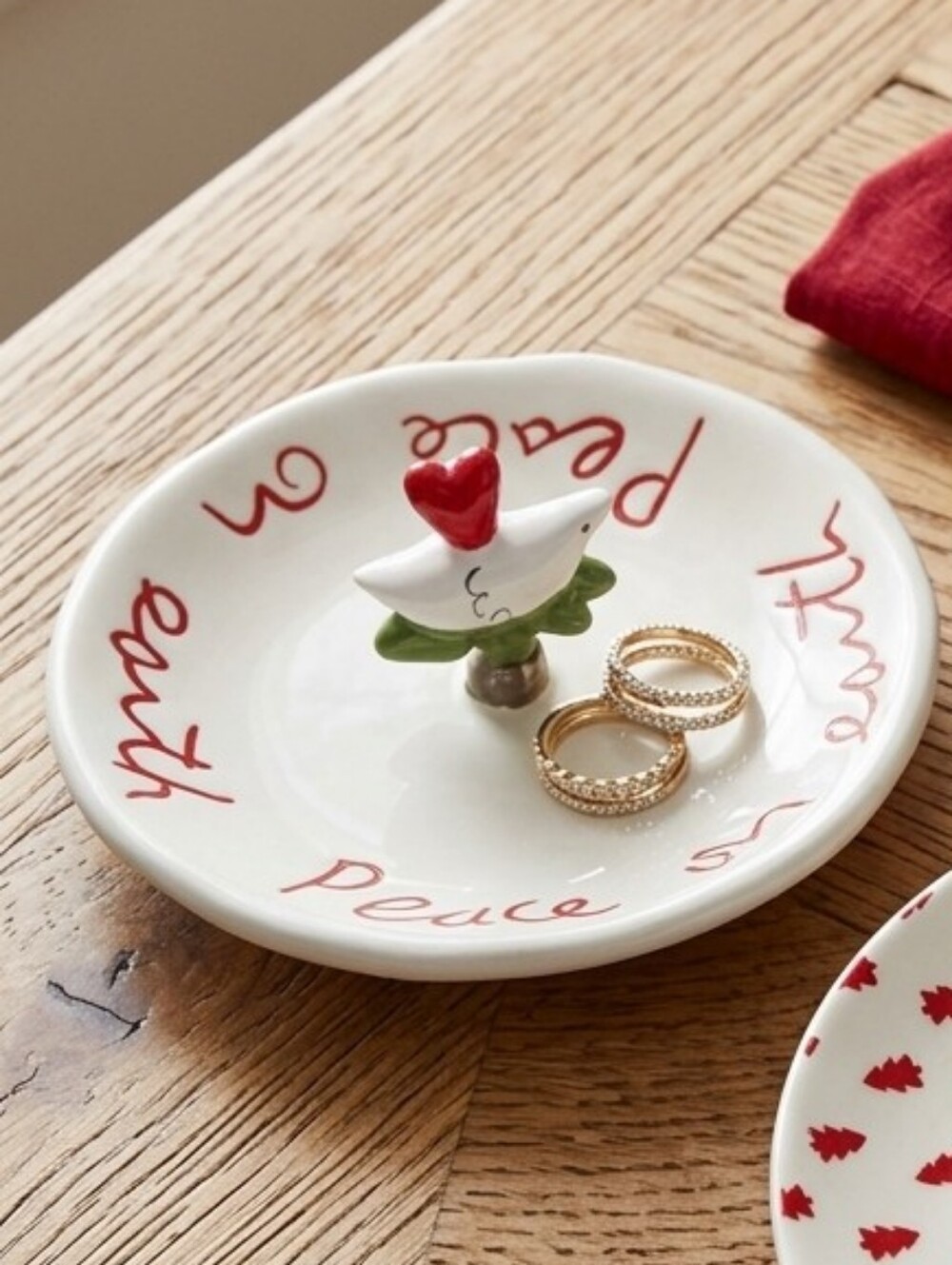 Small Christmas Themed jewelry ring holder dishes